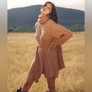 Spell Yellowstone Cable Knit Cardi in Caramel